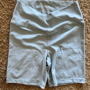 Light blue 90 degree biker shorts